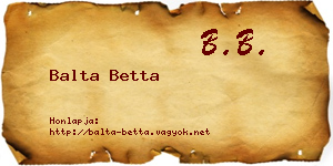 Balta Betta névjegykártya